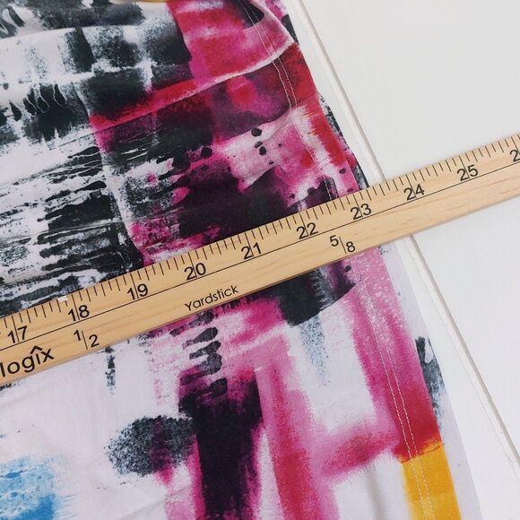 Habitat Clothes To Live In Abstract V-Neck Top Women's Large Button Sleeve Artsy - Picture 9 of 9